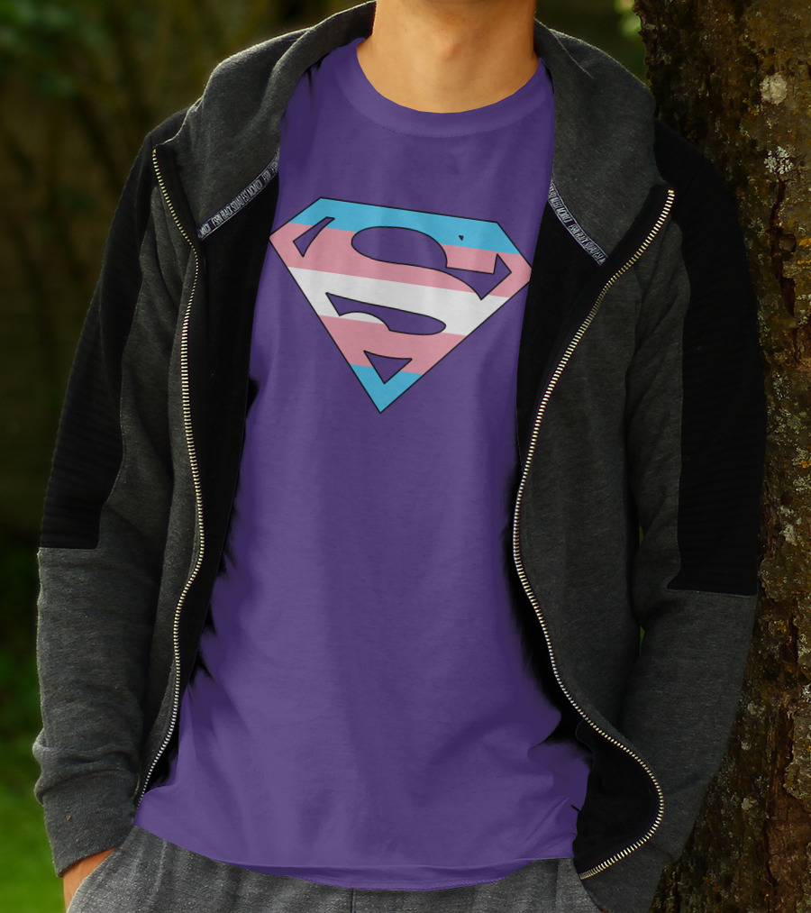 Superman Logo Trans Flag Trans Rights Are Human Rights T-Shirt