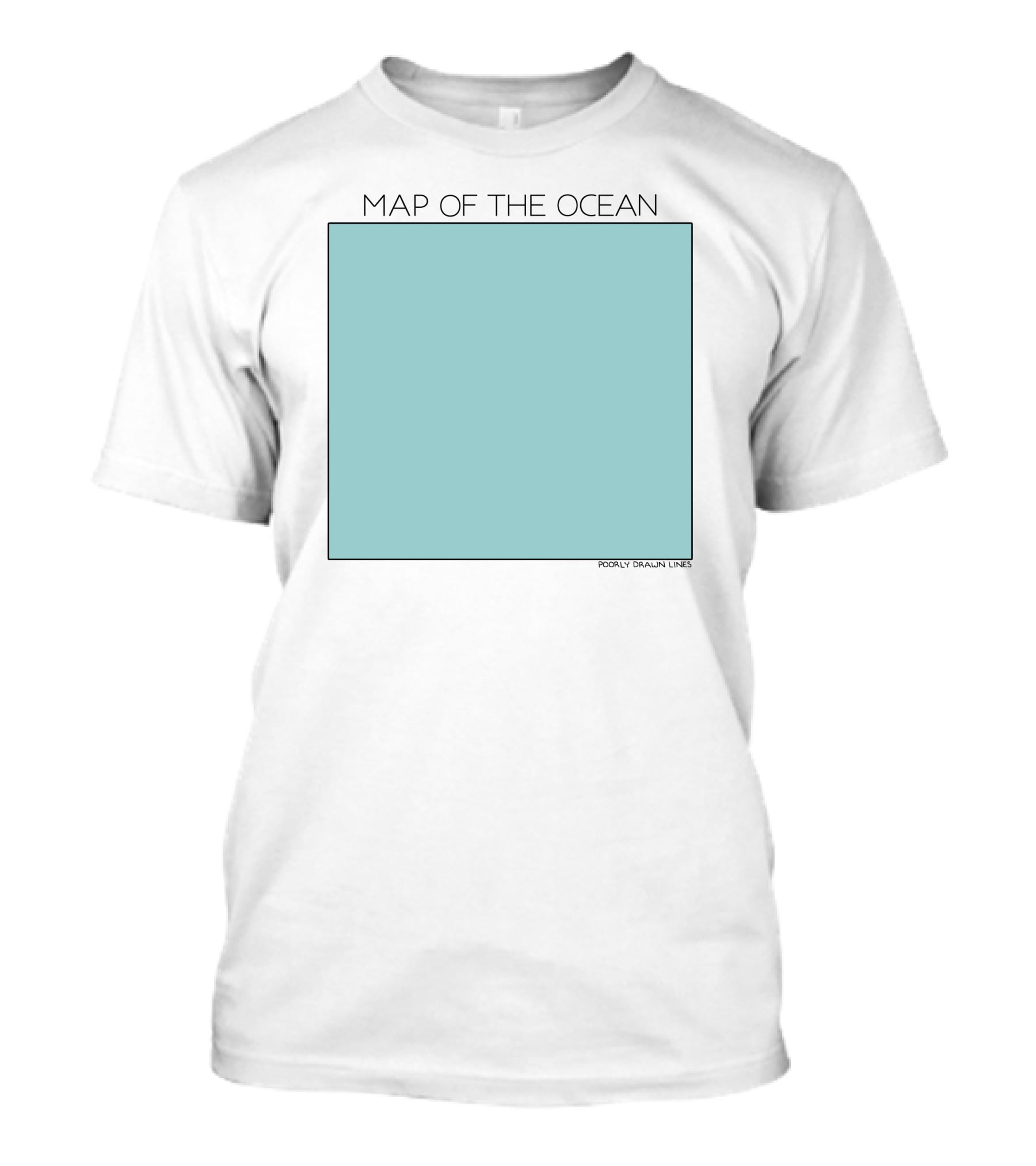 Pdlcomics Map Of The Ocean Poorly Drawn Lines Ocean Square T-Shirt