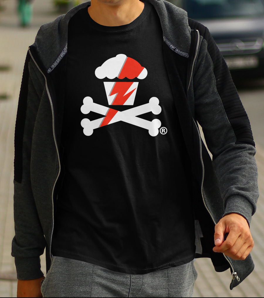 James Gunn Cupcake Crossbones Logo With Lightning Bolt T-Shirt