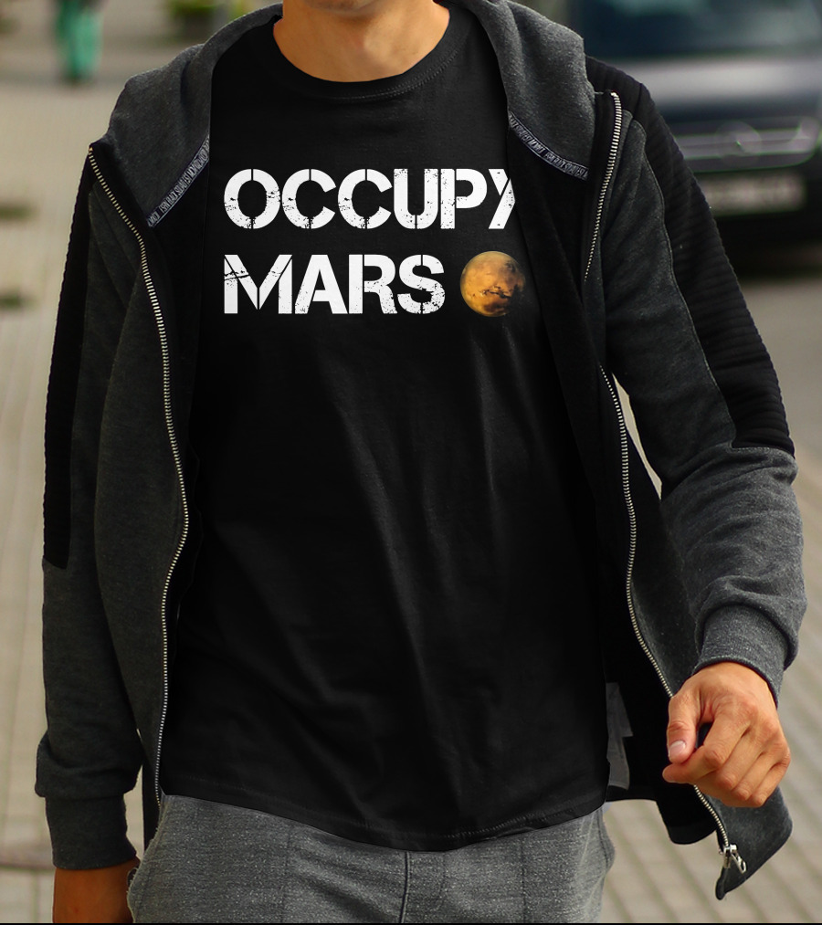 Occupy Mars Shirt Worn By Elon Musk Featuring Mars Image T-Shirt