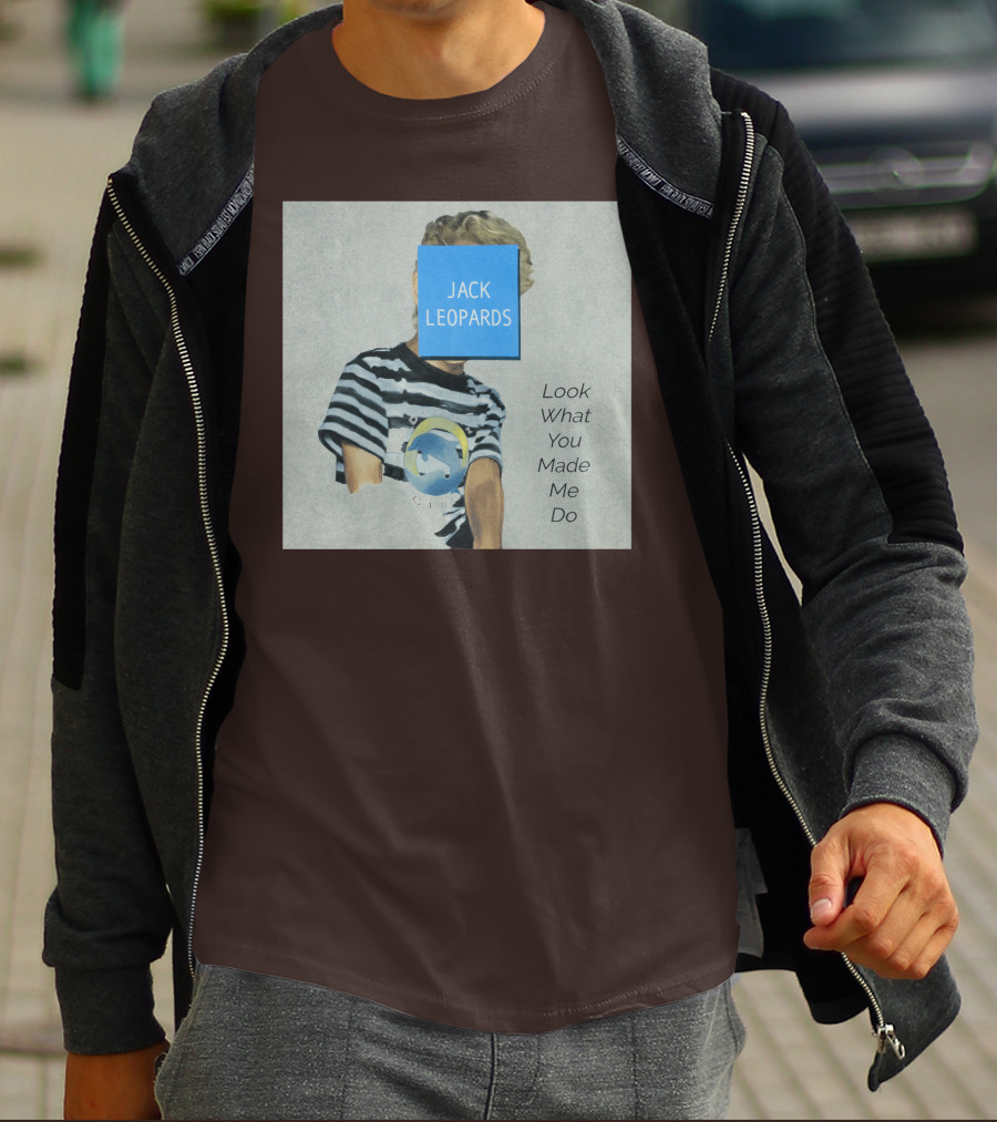 Jack Leopards Look What You Made Me Do Striped Shirt Blue Square T-Shirt