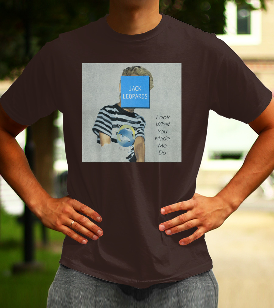 Jack Leopards Look What You Made Me Do Striped Shirt Blue Square T-Shirt