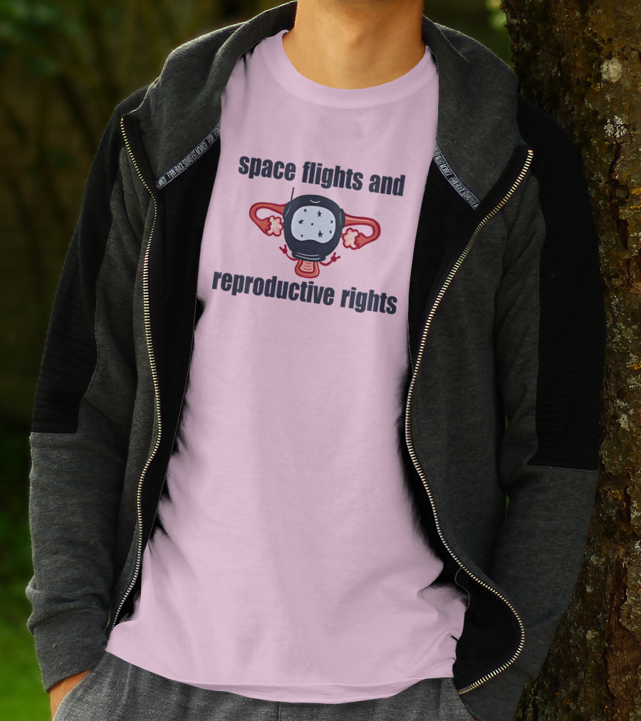 Space Flights And Reproductive Rights Emily Calandrelli Wearing Space Light T-Shirt