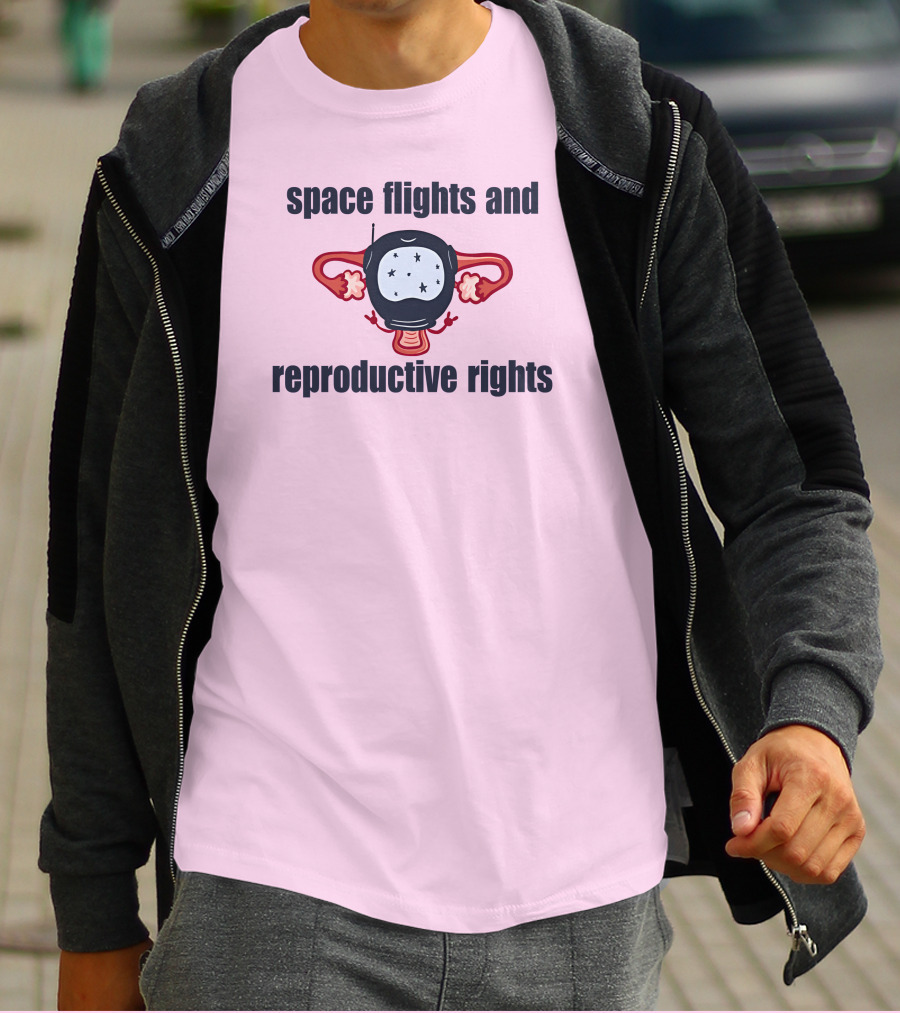 Space Flights And Reproductive Rights Emily Calandrelli Wearing Space Light T-Shirt
