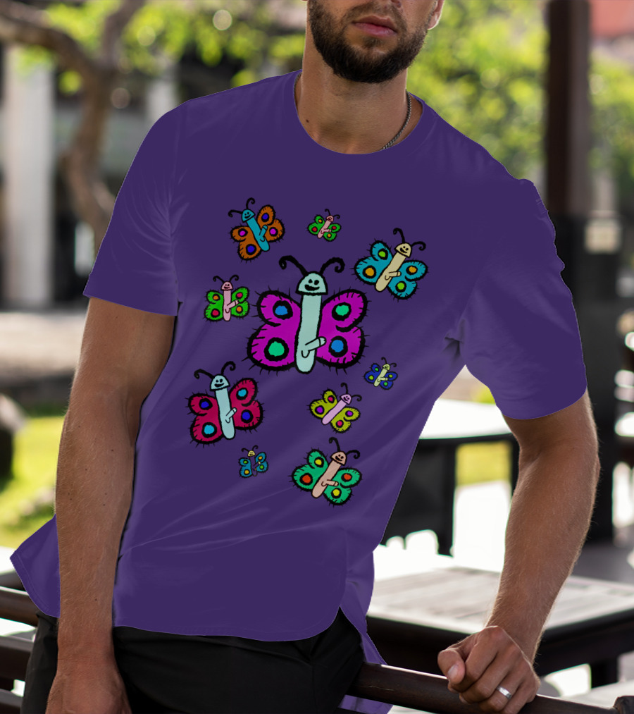Teen Hearts Merch Wienerflys Colorful Butterfly Characters T-Shirt