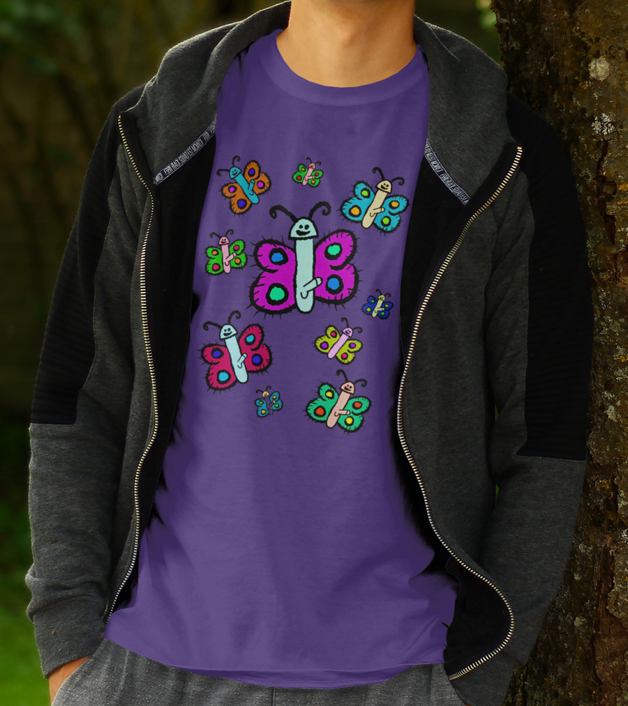 Teen Hearts Merch Wienerflys Colorful Butterfly Characters T-Shirt