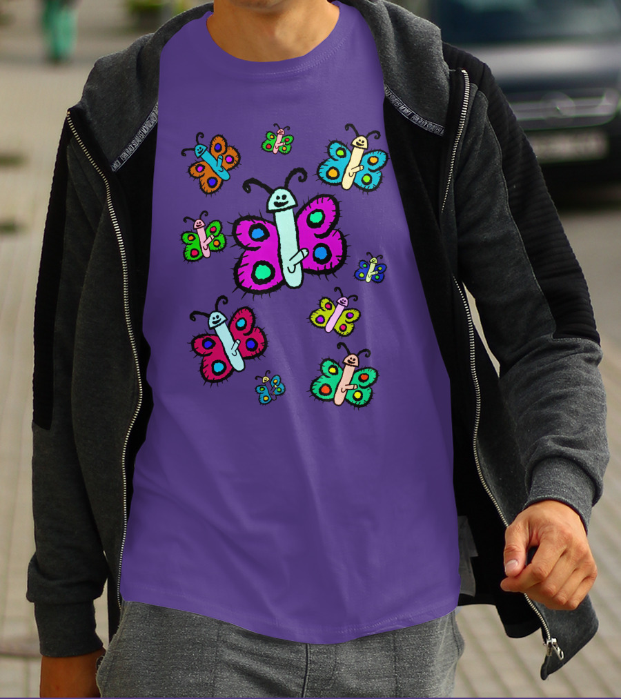 Teen Hearts Merch Wienerflys Colorful Butterfly Characters T-Shirt
