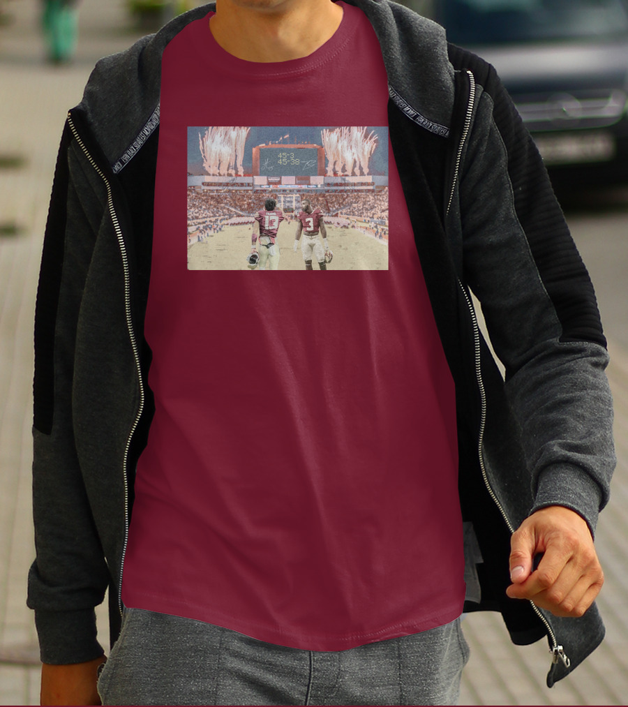Treybenson3 State Champs 15-3 45-38 Collab Wht T-Shirt