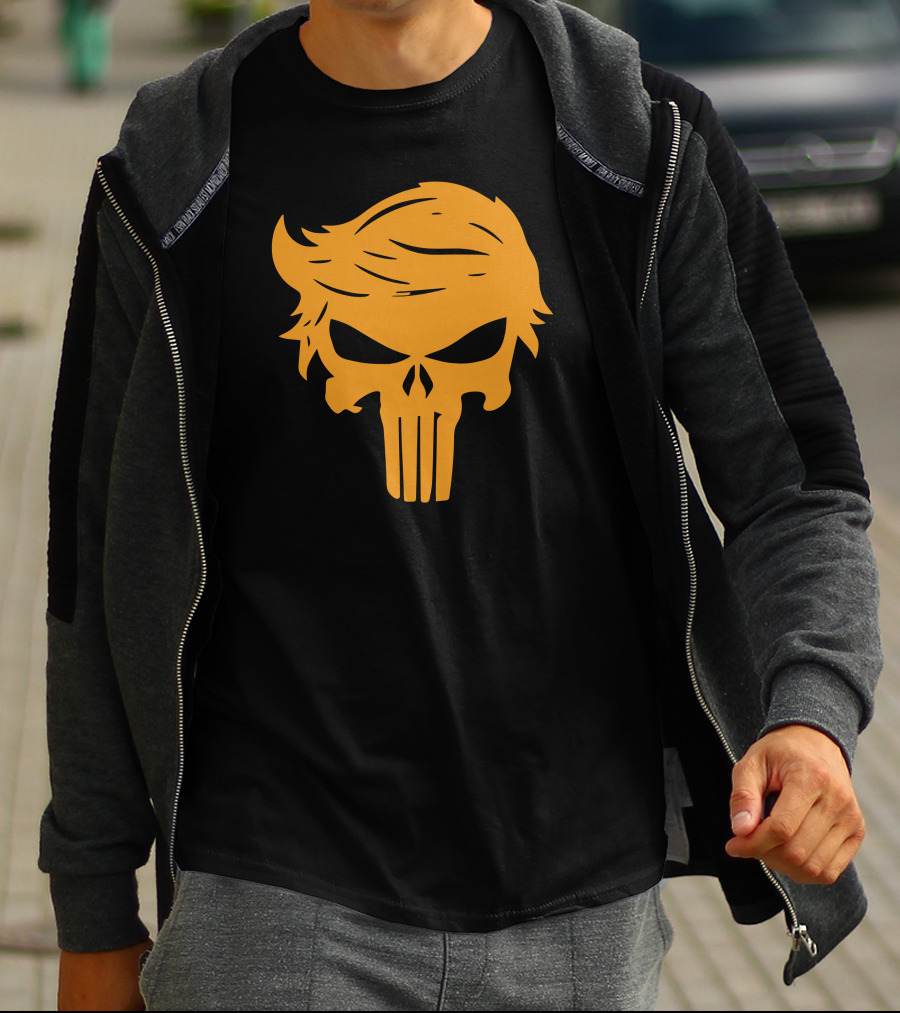 Orange Man Bad Punisher Skull T-Shirt