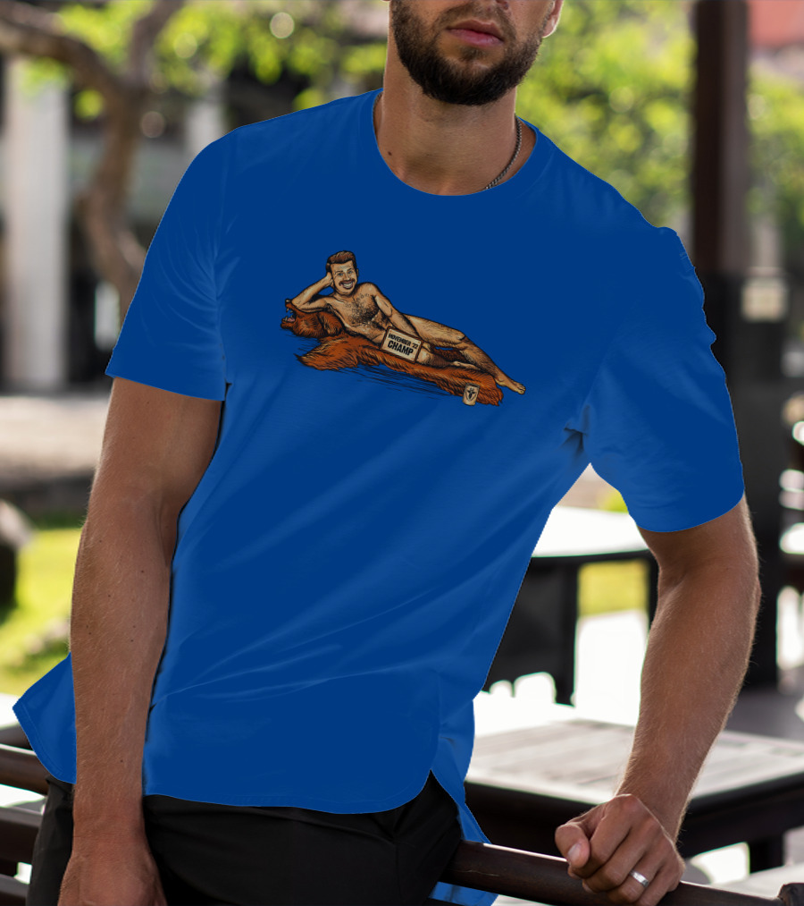 Movember 22 Champ Terroriser Reclining On Bear Rug T-Shirt