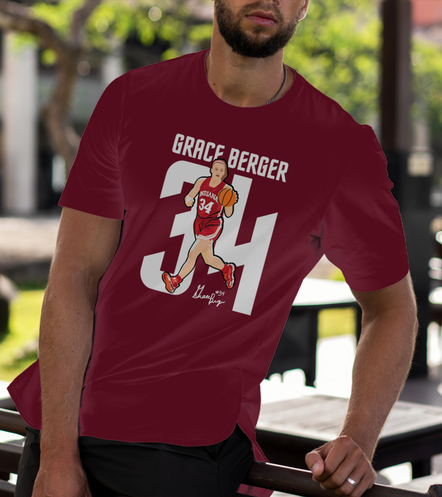 Grace Berger Indiana Basketball 34 Signature Player T-Shirt