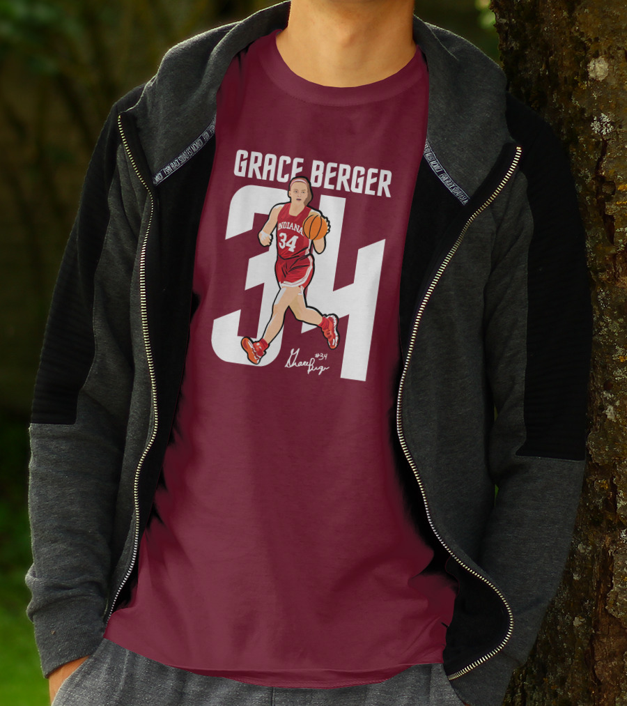 Grace Berger Indiana Basketball 34 Signature Player T-Shirt
