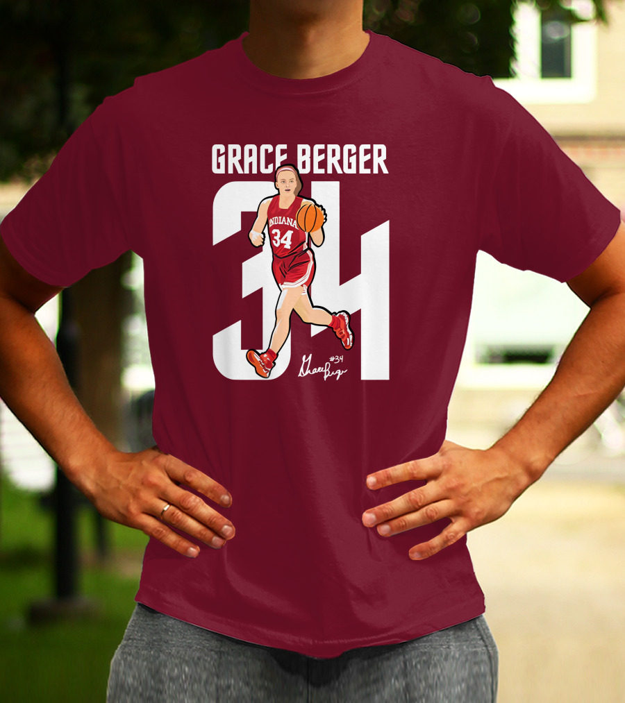 Grace Berger Indiana Basketball 34 Signature Player T-Shirt