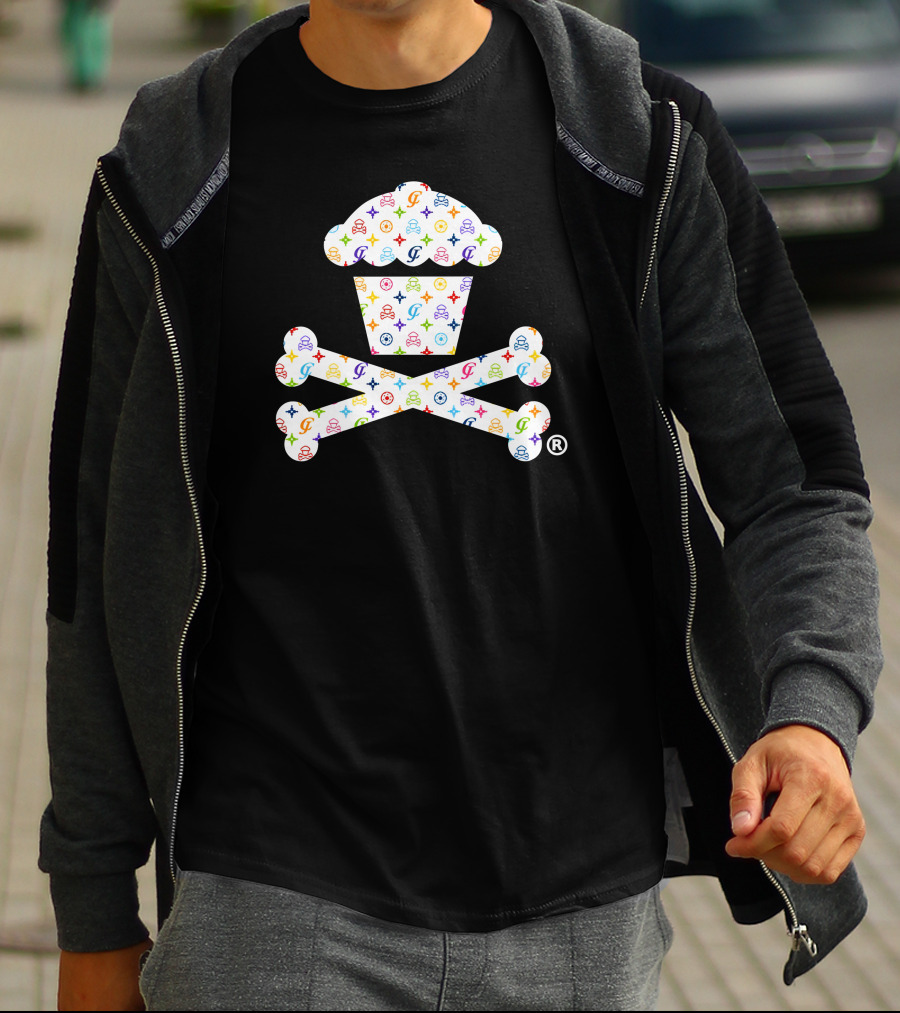 Colorful Chewy Crouton Crossbones Cupcake And Bones T-Shirt