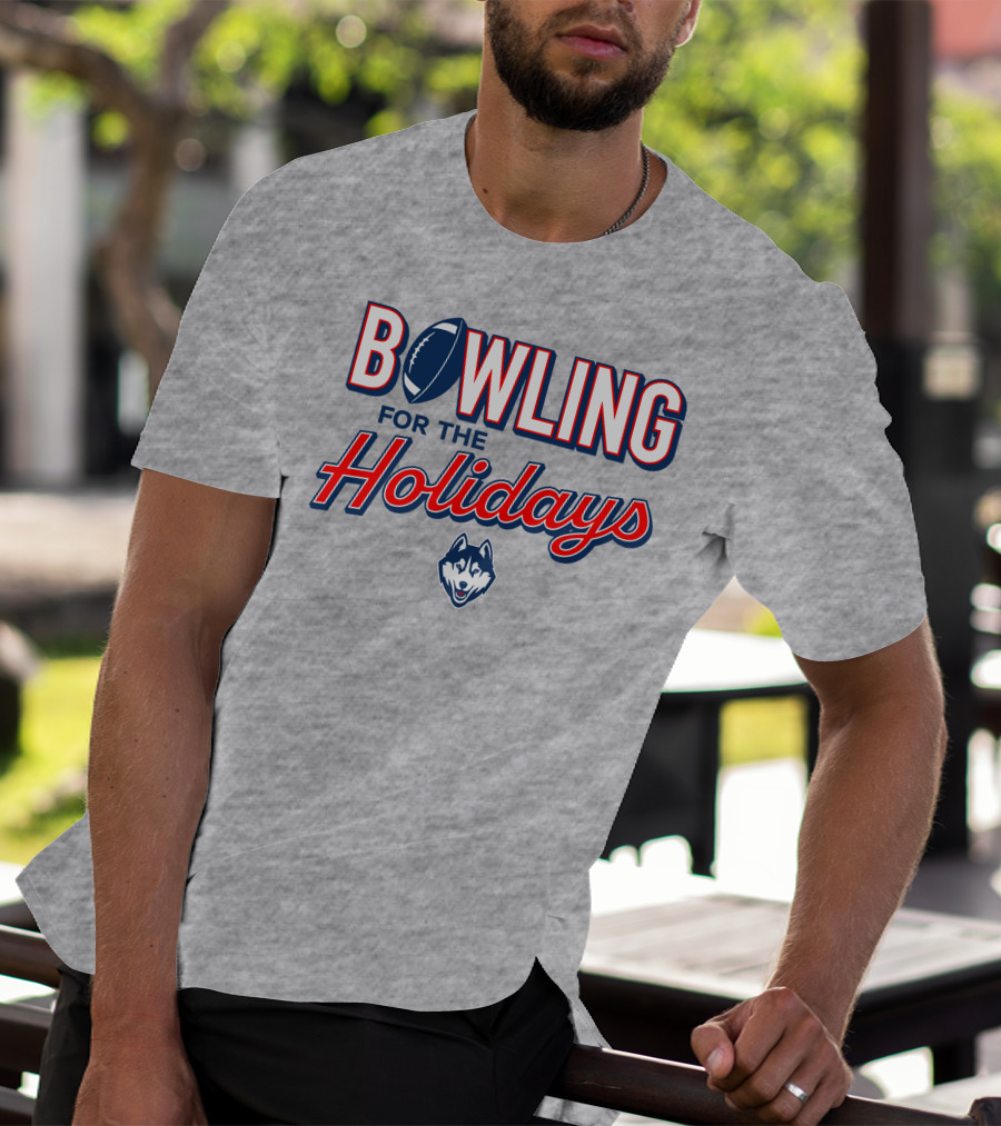 Uconn Huskies Bowling For The Holidays Football T-Shirt