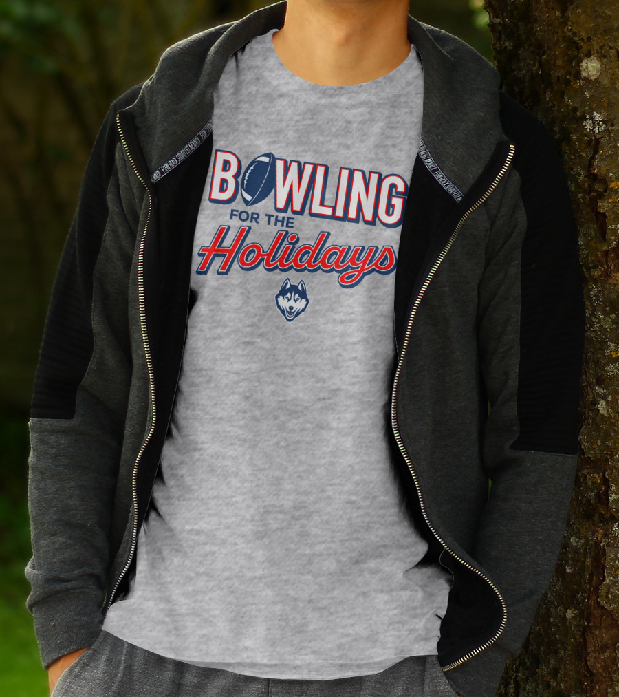 Uconn Huskies Bowling For The Holidays Football T-Shirt