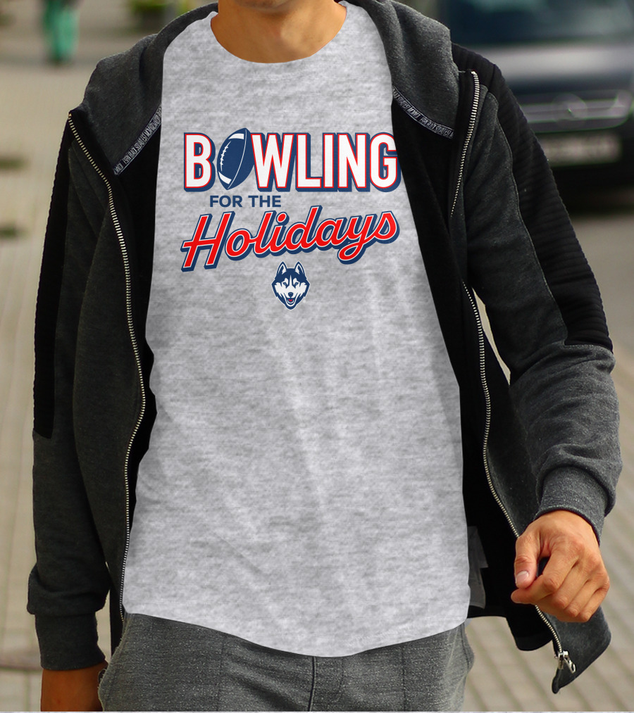 Uconn Huskies Bowling For The Holidays Football T-Shirt