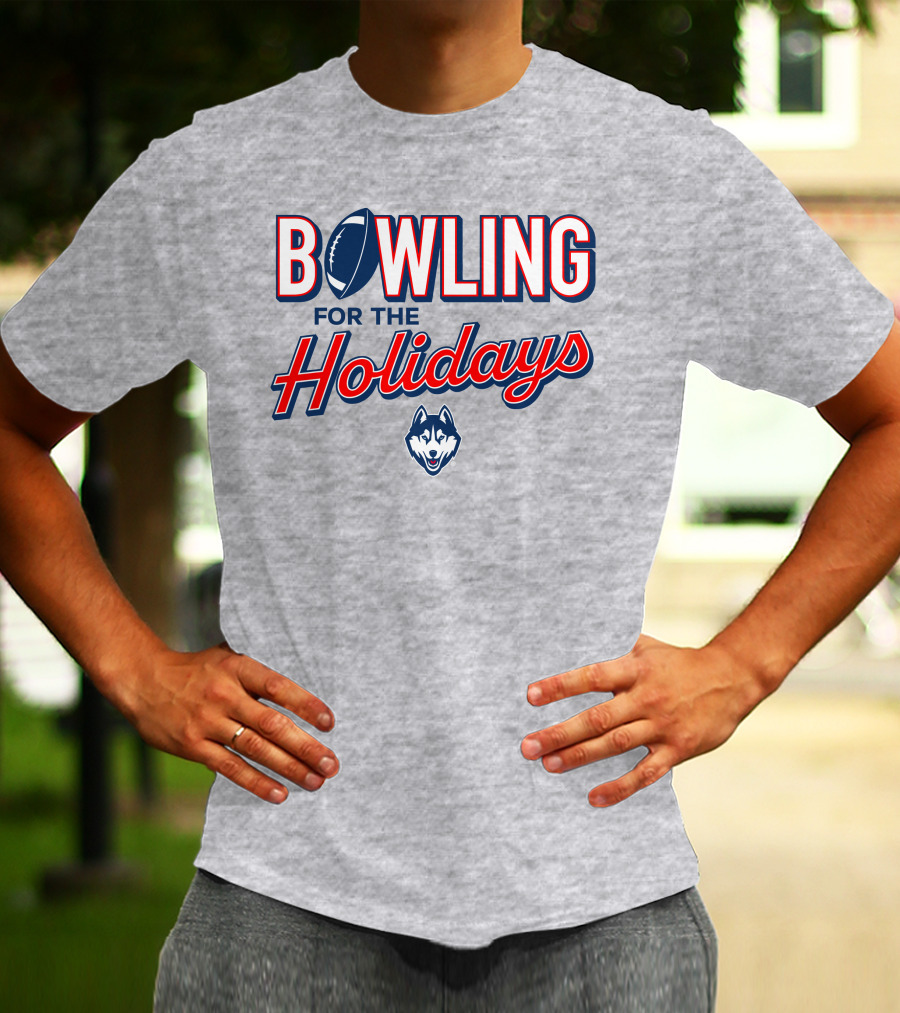 Uconn Huskies Bowling For The Holidays Football T-Shirt