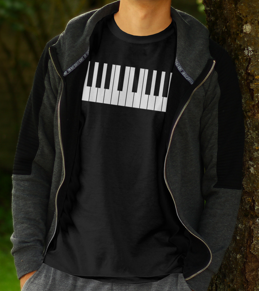 Threatening Black And White Cursed Piano Notation T-Shirt