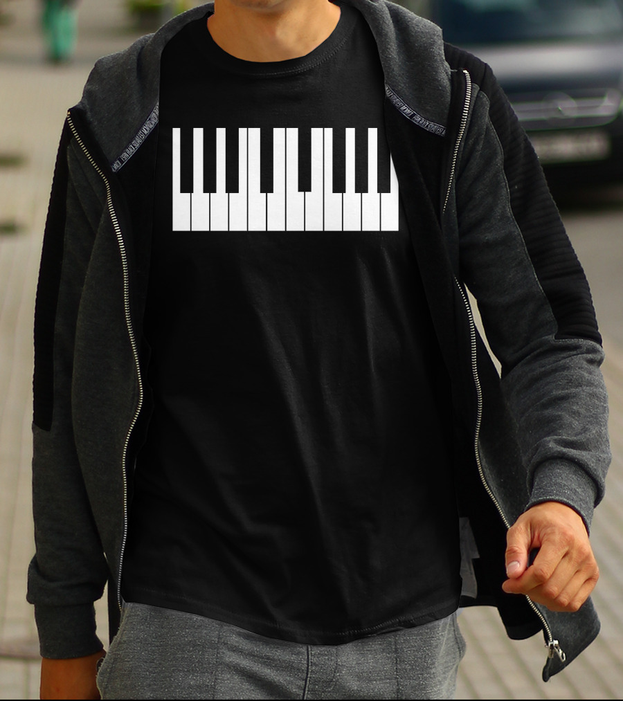 Threatening Black And White Cursed Piano Notation T-Shirt