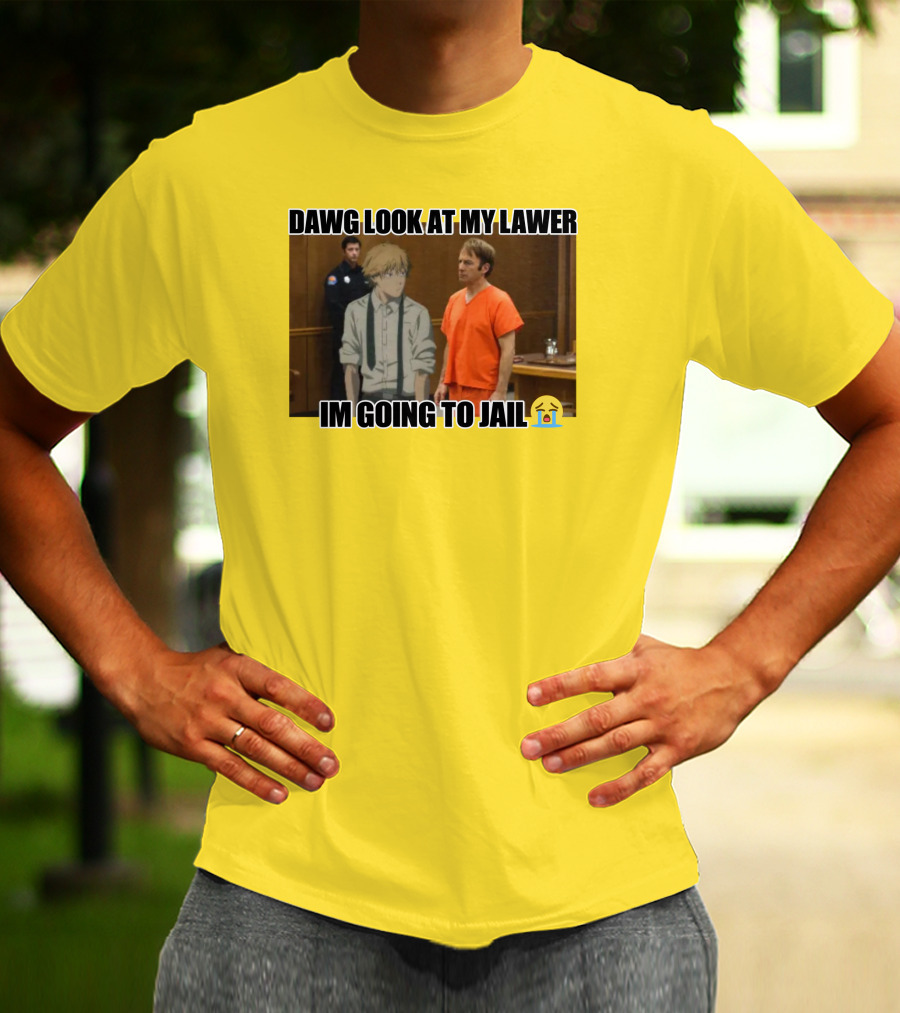 Dawg Look At My Lawer I'm Going To Jail Emoji Anime Character Courtroom T-Shirt