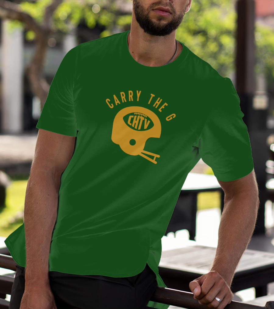 Cheeseheadtv Carry The G Football Helmet CHTV T-Shirt
