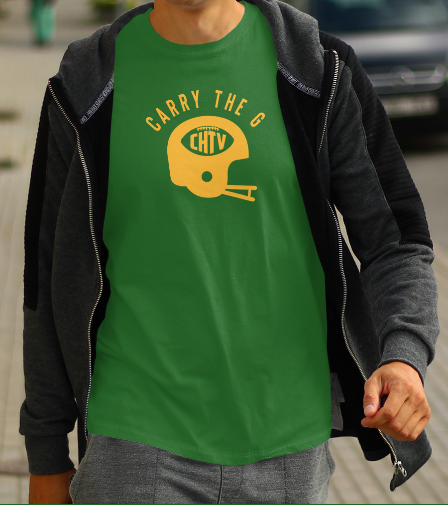 Cheeseheadtv Carry The G Football Helmet CHTV T-Shirt