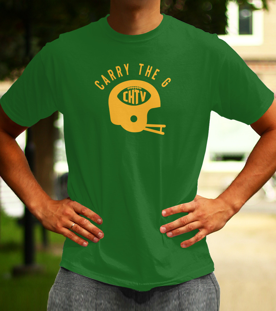 Cheeseheadtv Carry The G Football Helmet CHTV T-Shirt