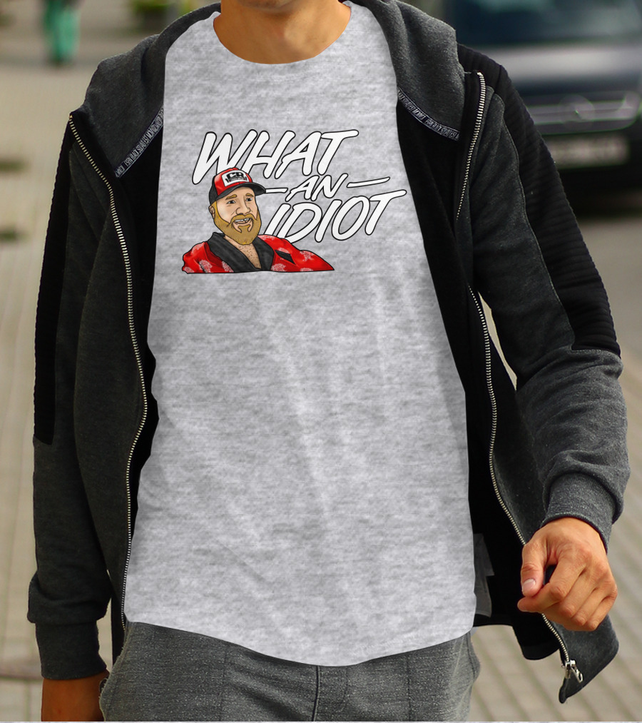 Couch Racer Who Says What An Idiot With Bearded Guy In Cap T-Shirt
