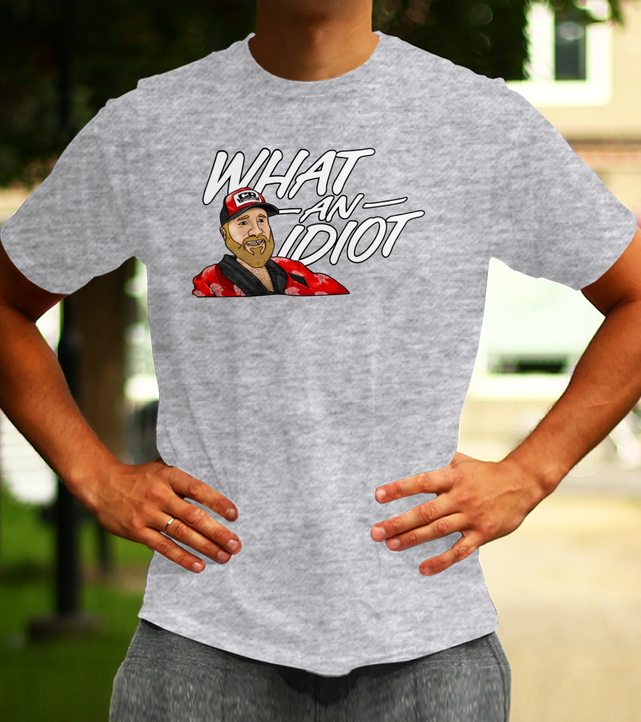 Couch Racer Who Says What An Idiot With Bearded Guy In Cap T-Shirt