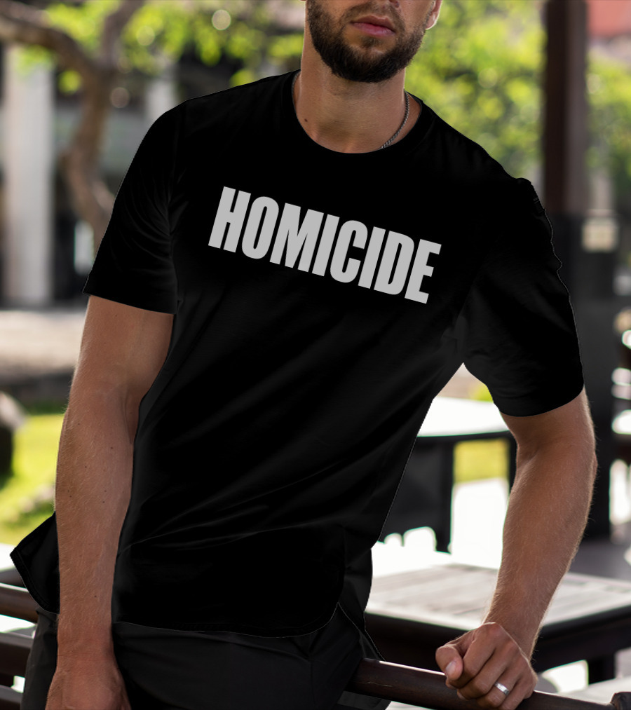 Heart Attack Man Homicide Text T-Shirt