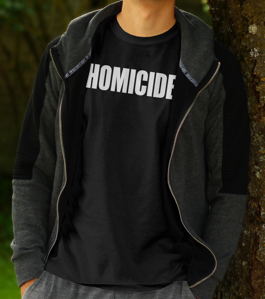 Heart Attack Man Homicide Text T-Shirt