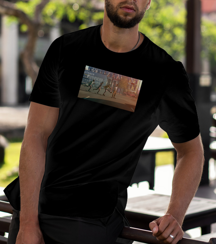 Aesop Rock X Blockhead Pumpkin Seeds Pringo House Rooftop Scene T-Shirt