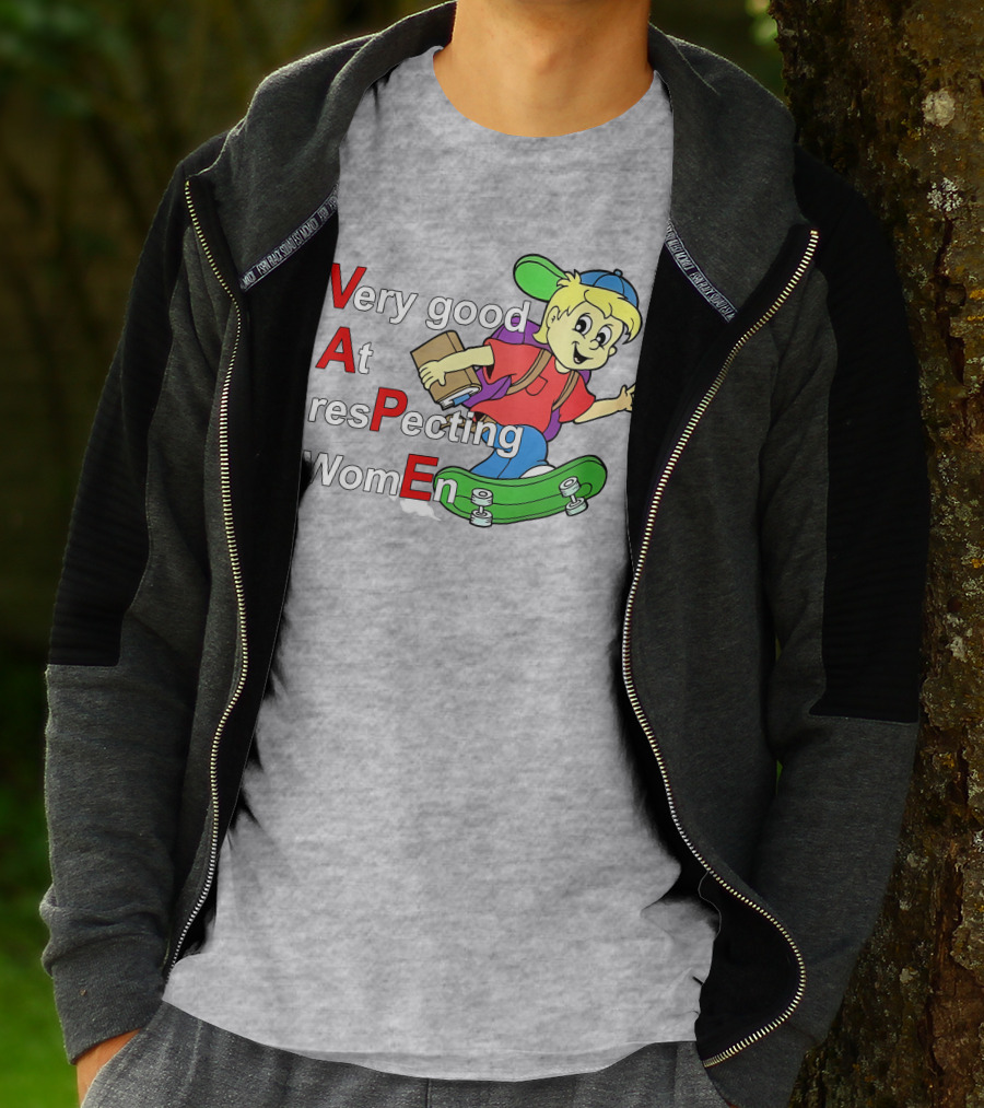 Yeah I Vape Very Good At Respecting Women Skater Boy Cartoon T-Shirt