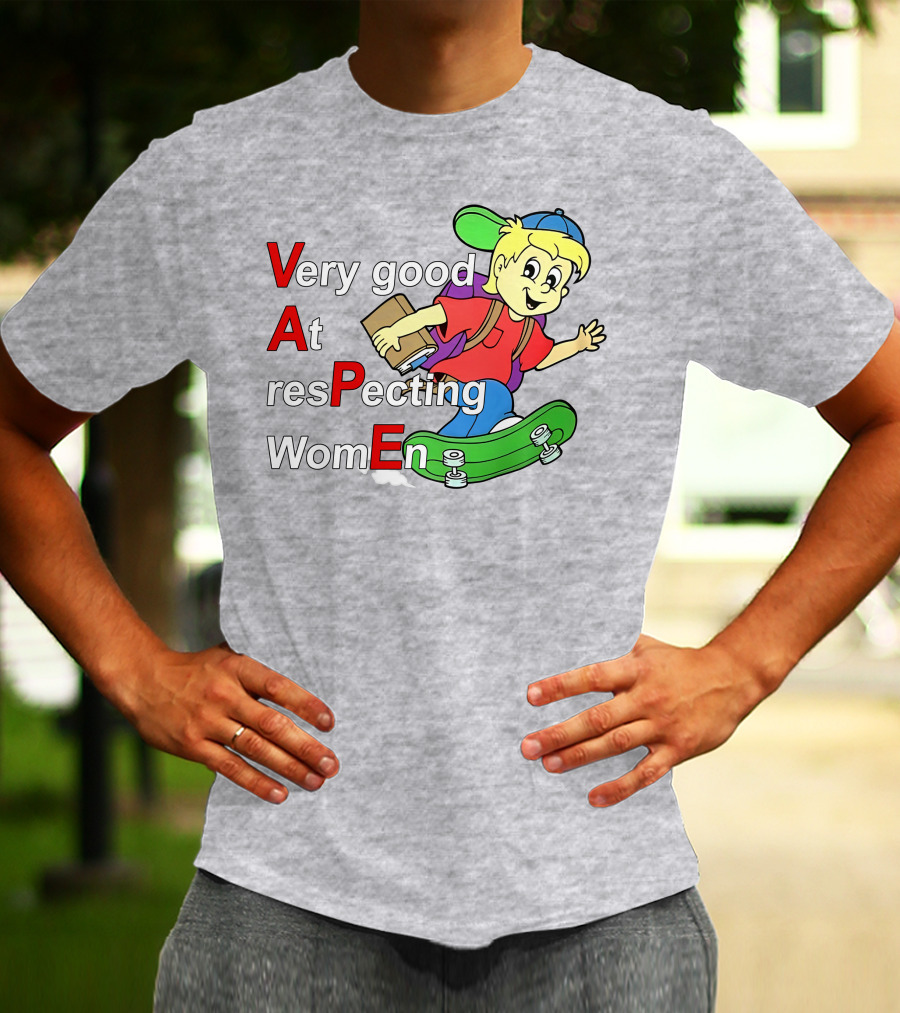 Yeah I Vape Very Good At Respecting Women Skater Boy Cartoon T-Shirt