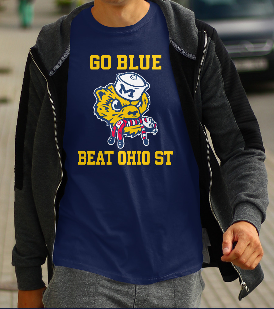 Go Blue Beat Ohio St Michigan Wolverine Victory Mascot Showdown T-Shirt