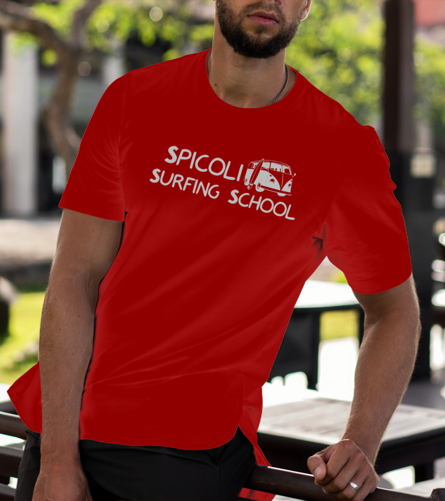 Spicoli Surfing School Super 70s Sports Vintage Van Surfboard T-Shirt