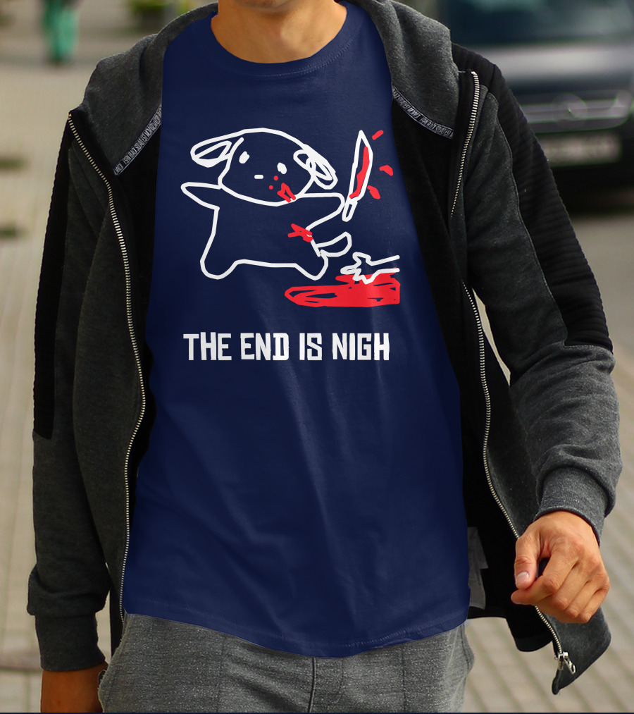 Iahfy The End Is Nigh Cute Creature With Knife And Blood T-Shirt
