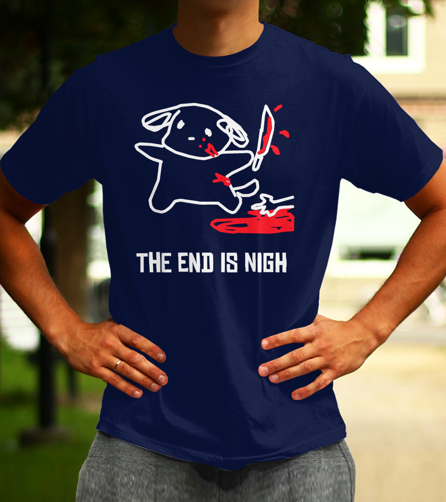 Iahfy The End Is Nigh Cute Creature With Knife And Blood T-Shirt