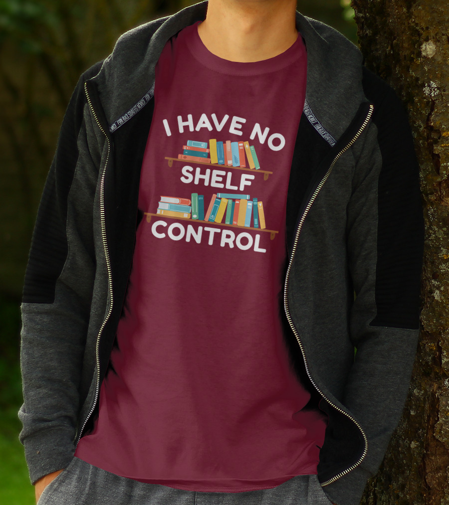 I Have No Shelf Control Gabriella Aldeman Colorful Bookshelves T-Shirt