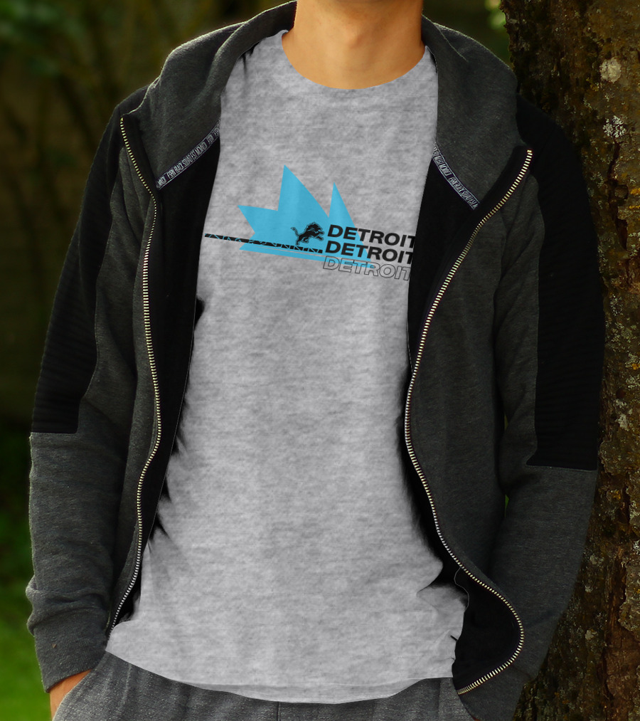 Detroit Detroit Detroit Lions Football Blue Triangles T-Shirt