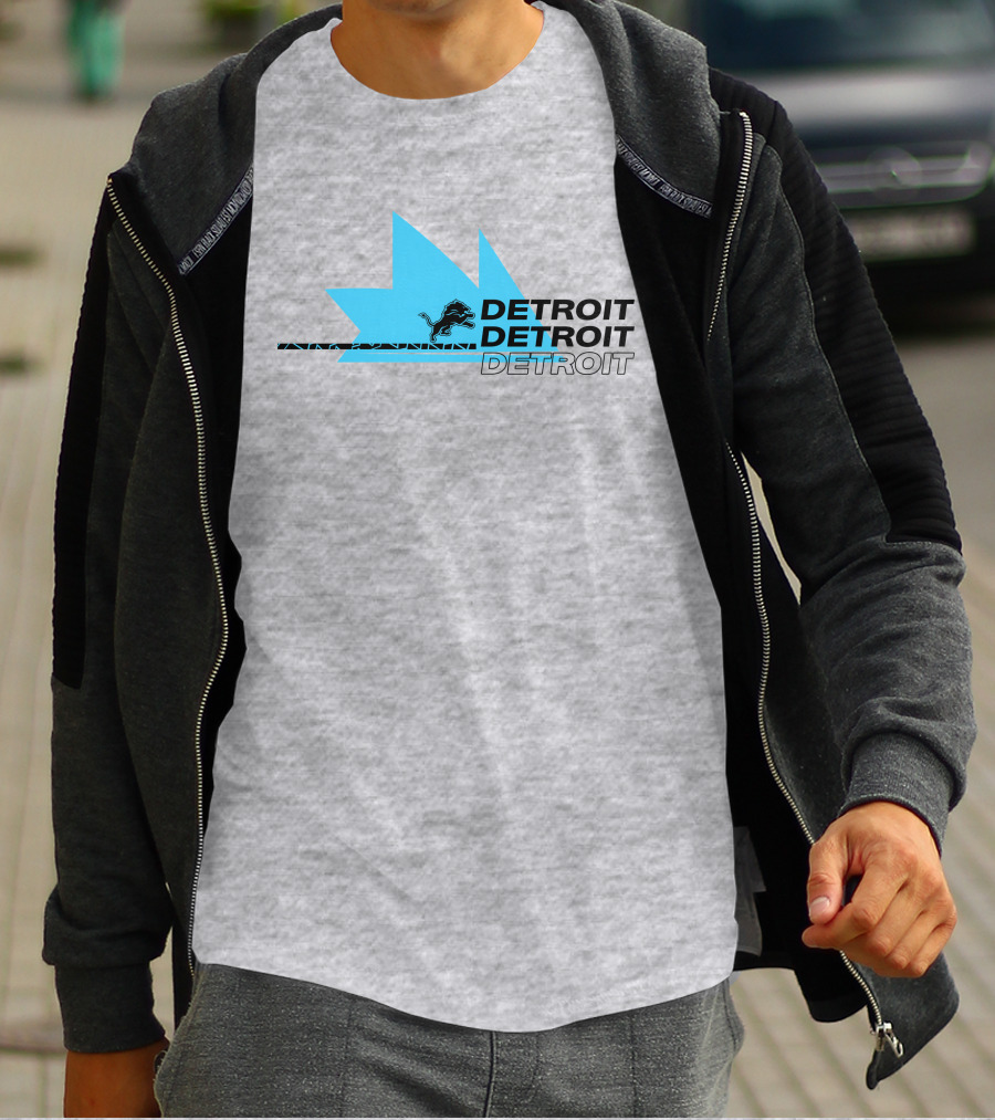 Detroit Detroit Detroit Lions Football Blue Triangles T-Shirt