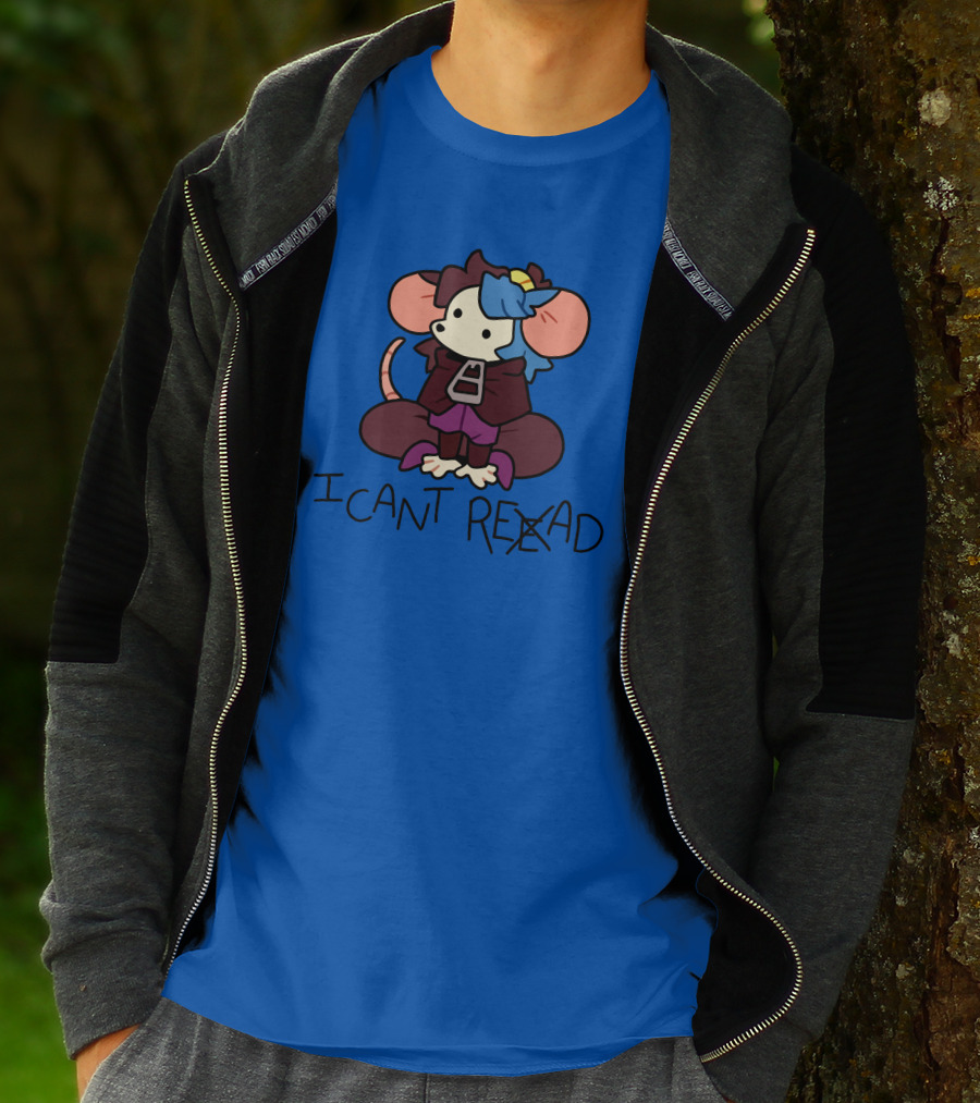Willowmvp Merch I Can't Reead Mouse Character With Hooded Cloak T-Shirt