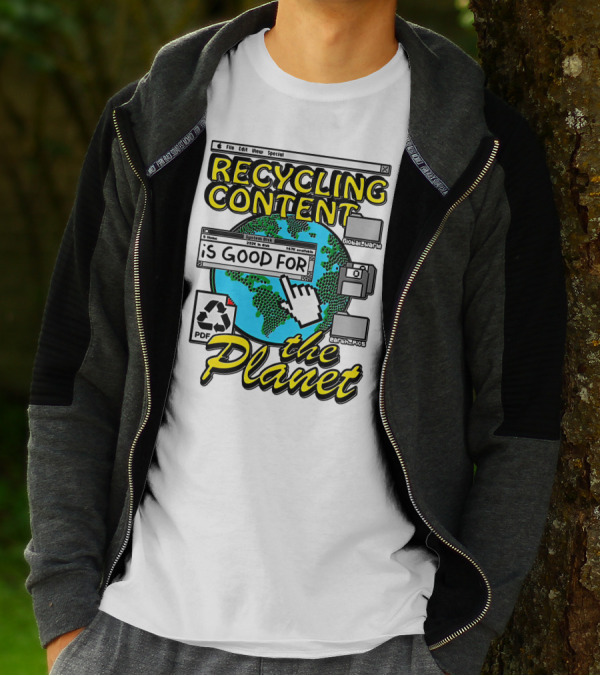 Recycling Content System Disk PDF Global Warm Earth Pics The Planet T-Shirt