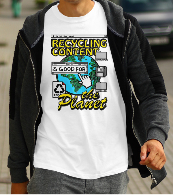 Recycling Content System Disk PDF Global Warm Earth Pics The Planet T-Shirt