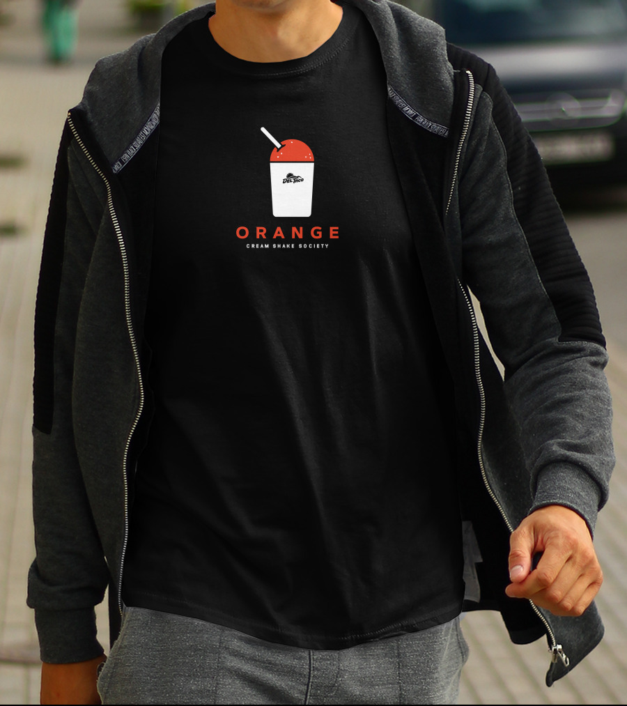 Del Taco Orange Cream Shake Society Retro Cup T-Shirt