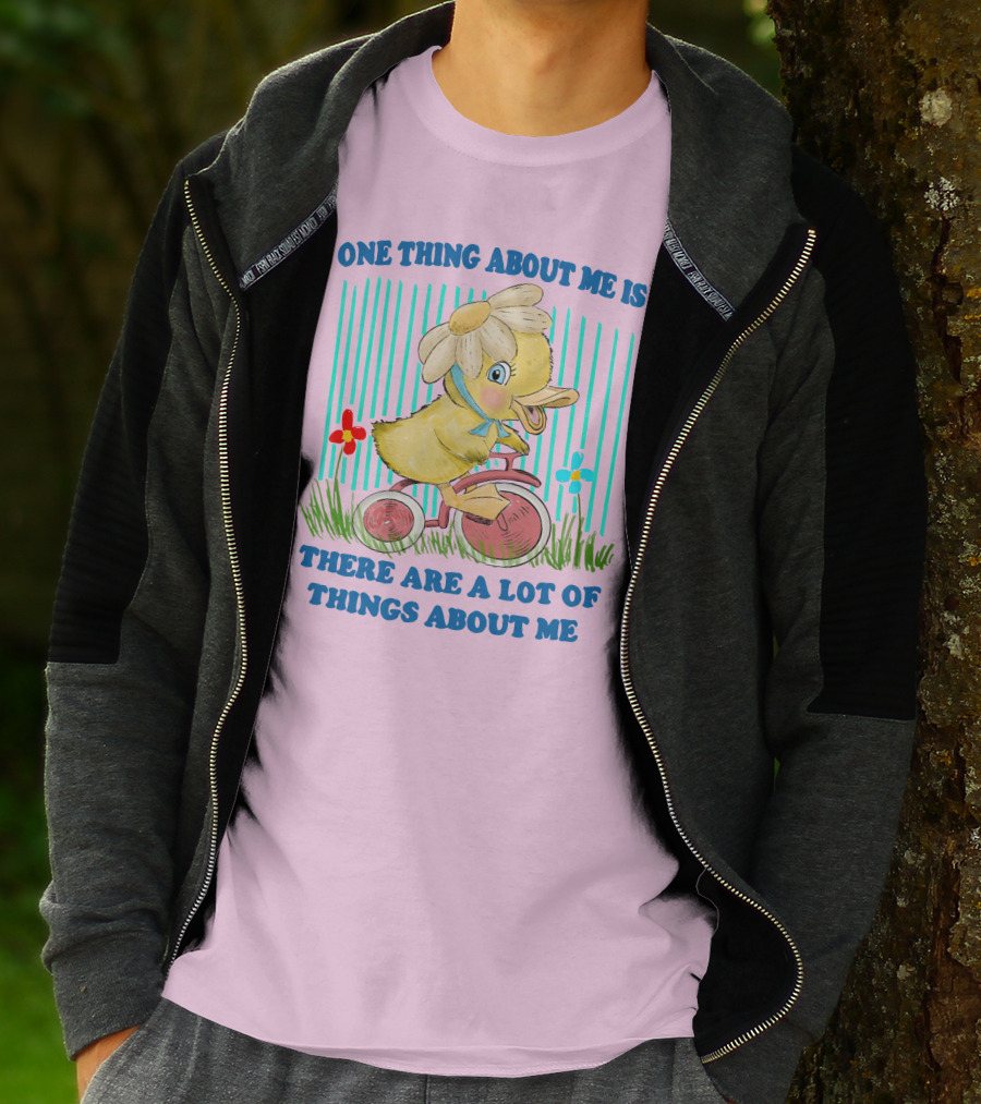 One Thing About Me Is There Are A Lot Of Things About Me Duck Riding Tricycle T-Shirt