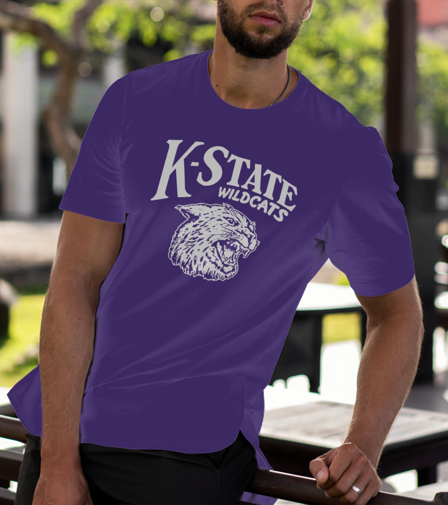 Charlie Hustle K-State Wildcats Vintage Purple Mascot T-Shirt