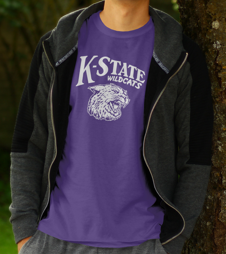 Charlie Hustle K-State Wildcats Vintage Purple Mascot T-Shirt