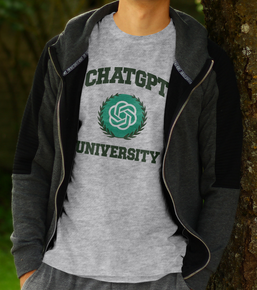 Shithead Steve Chatgpt University Laurel Emblem T-Shirt